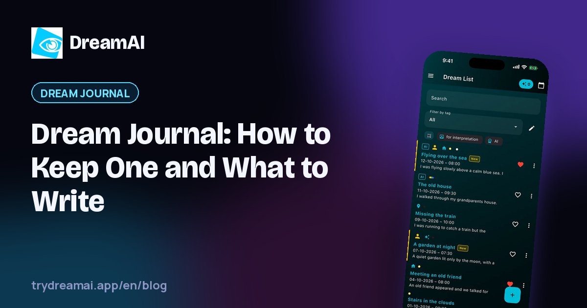 A dream journal in the DreamAI app with tags, colors and search
