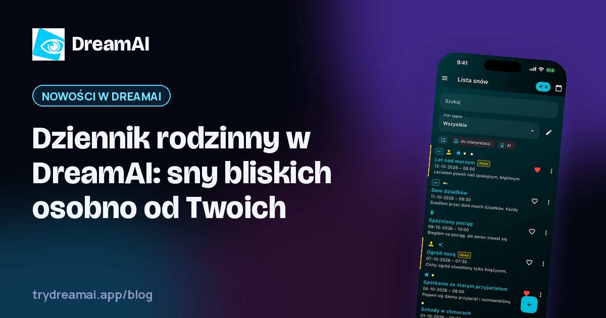 Dziennik rodzinny w aplikacji DreamAI: sny bliskich osobno od Twoich
