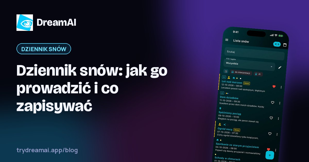 Dziennik snów w aplikacji DreamAI z tagami, kolorami i wyszukiwaniem