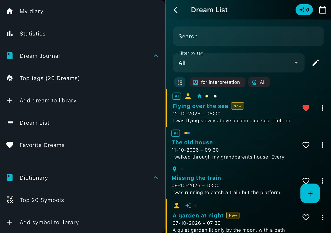 DreamAI-Bildschirm auf einem Gerät – iPhone Duo