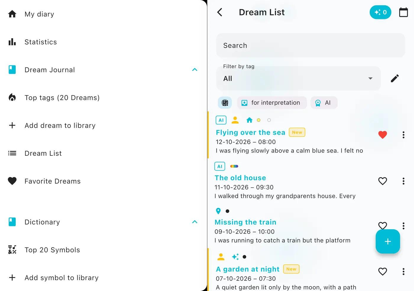 DreamAI-Bildschirm auf einem Gerät – iPhone Duo