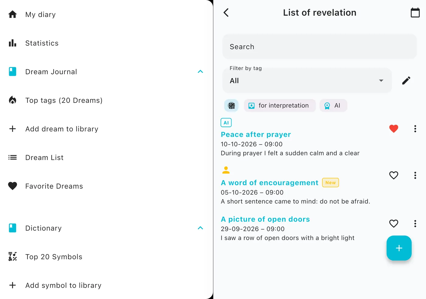 DreamAI-Bildschirm auf einem Gerät – iPhone Duo