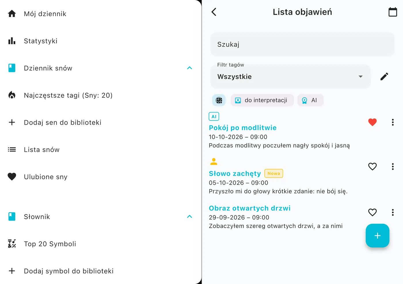 Ekran DreamAI na urządzeniu – iPhone Duo