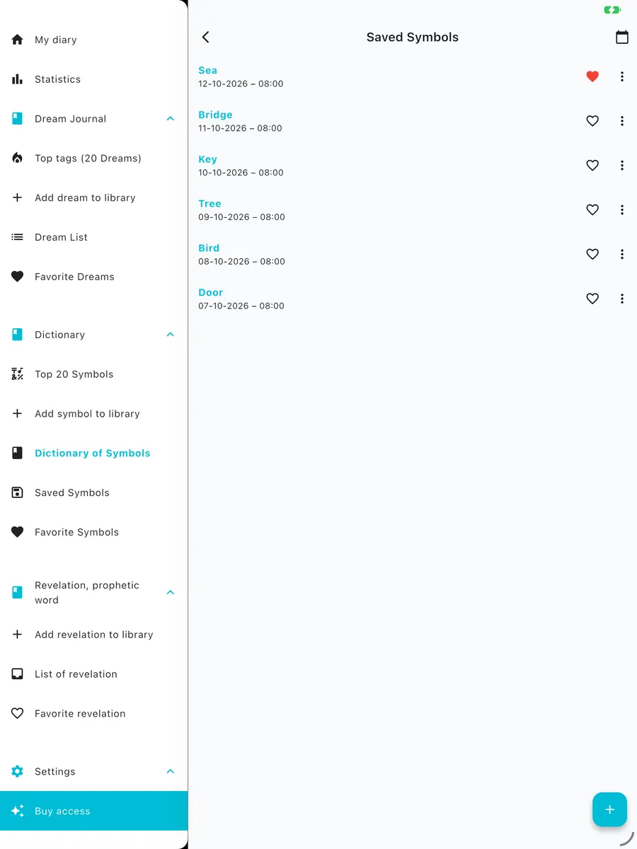 DreamAI-Bildschirm auf einem Gerät – iPad Hochformat