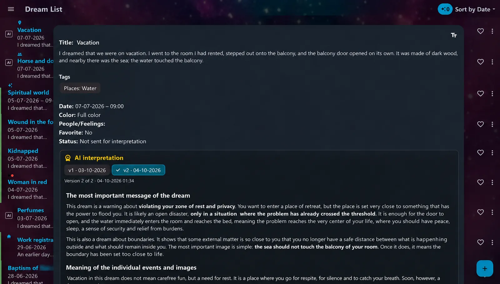 DreamAI na Windows: Lista snów z analizą AI